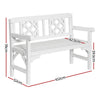 Gardeon Outdoor Garden Bench Wooden Chair 2 Seat Patio Furniture Lounge White - OZ Home Deals
