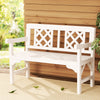 Gardeon Outdoor Garden Bench Wooden Chair 2 Seat Patio Furniture Lounge White - OZ Home Deals