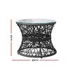 Gardeon Outdoor Lounge Setting Furniture Wicker Papasan Chairs Table Patio Black - OZ Home Deals