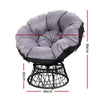 Gardeon Outdoor Lounge Setting Furniture Wicker Papasan Chairs Table Patio Black - OZ Home Deals