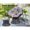 Gardeon Outdoor Lounge Setting Furniture Wicker Papasan Chairs Table Patio Black - OZ Home Deals