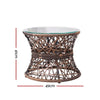 Gardeon Outdoor Lounge Setting Furniture Wicker Papasan Chairs Table Patio Brown - OZ Home Deals