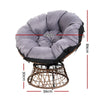 Gardeon Outdoor Lounge Setting Furniture Wicker Papasan Chairs Table Patio Brown - OZ Home Deals