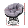 Gardeon Outdoor Lounge Setting Furniture Wicker Papasan Chairs Table Patio Grey - OZ Home Deals