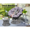 Gardeon Outdoor Lounge Setting Furniture Wicker Papasan Chairs Table Patio Grey - OZ Home Deals