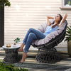 Gardeon Outdoor Lounge Setting Papasan Chair Wicker Table Garden Furniture Black - OZ Home Deals