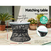 Gardeon Outdoor Lounge Setting Papasan Chair Wicker Table Garden Furniture Black - OZ Home Deals