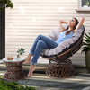 Gardeon Outdoor Lounge Setting Papasan Chair Wicker Table Garden Furniture Brown - OZ Home Deals