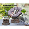 Gardeon Outdoor Lounge Setting Papasan Chair Wicker Table Garden Furniture Brown - OZ Home Deals