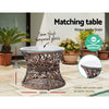 Gardeon Outdoor Lounge Setting Papasan Chair Wicker Table Garden Furniture Brown - OZ Home Deals