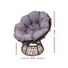 Gardeon Outdoor Lounge Setting Papasan Chair Wicker Table Garden Furniture Brown - OZ Home Deals