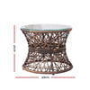 Gardeon Outdoor Lounge Setting Papasan Chair Wicker Table Garden Furniture Brown - OZ Home Deals