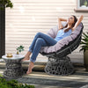 Gardeon Outdoor Lounge Setting Papasan Chair Wicker Table Garden Furniture Grey - OZ Home Deals