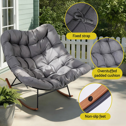 Gardeon Outdoor Rocking Chair Furniture Papasan Recliner Garden Patio Lounge Setting - OZ Home Deals