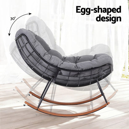 Gardeon Outdoor Rocking Chair Furniture Papasan Recliner Garden Patio Lounge Setting - OZ Home Deals
