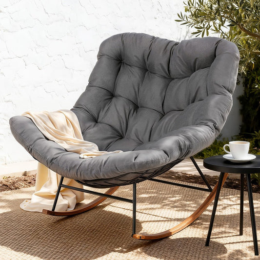 Gardeon Outdoor Rocking Chair Furniture Papasan Recliner Garden Patio Lounge Setting - OZ Home Deals