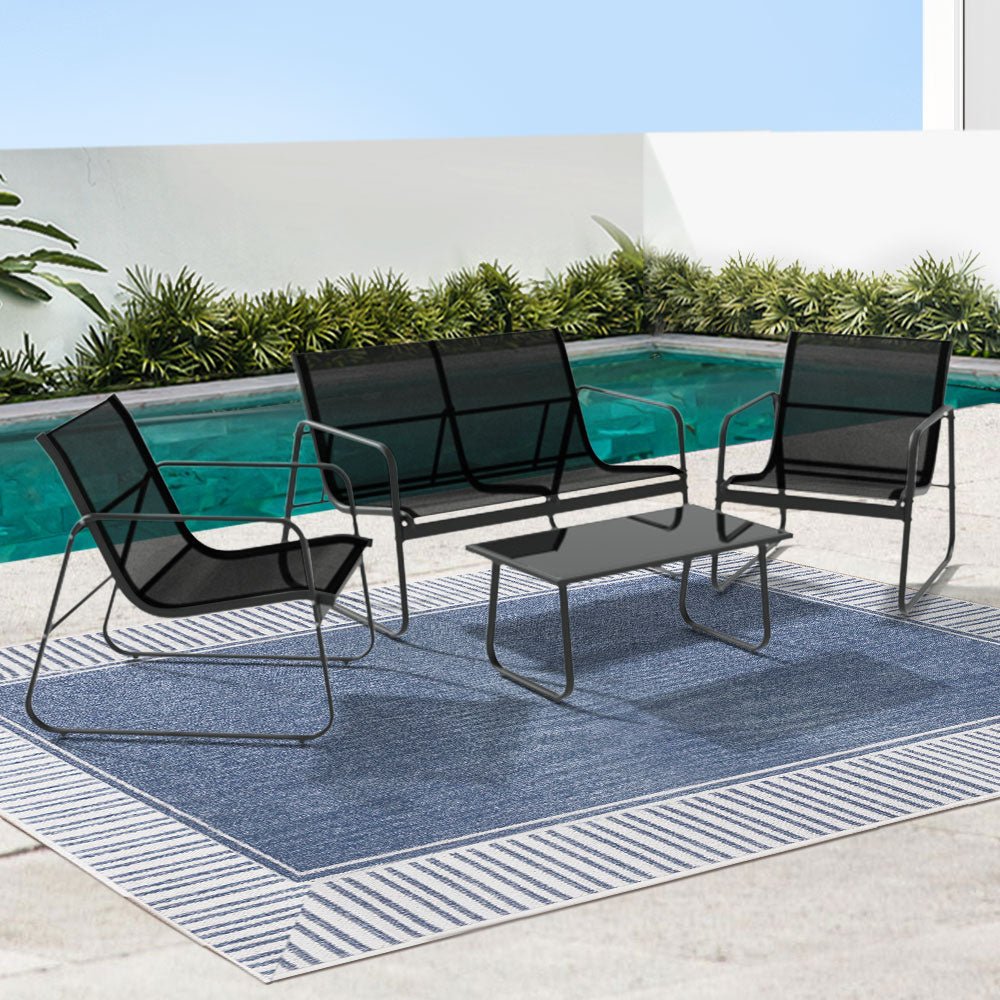 Gardeon Outdoor Sofa Set Lounge Setting Textilene Table and Chairs Garden Patio Furniture - OZ Home Deals
