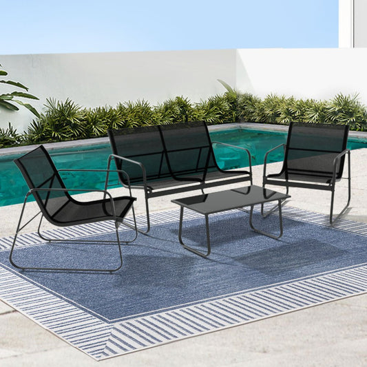 Gardeon Outdoor Sofa Set Lounge Setting Textilene Table and Chairs Garden Patio Furniture - OZ Home Deals