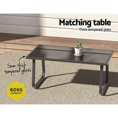 Gardeon Outdoor Sofa Set Lounge Setting Textilene Table and Chairs Garden Patio Furniture - OZ Home Deals