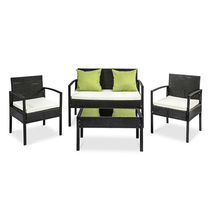 Gardeon Outdoor Sofa Set Wicker Lounge Setting Table and Chairs Patio Furniture - OZ Home Deals