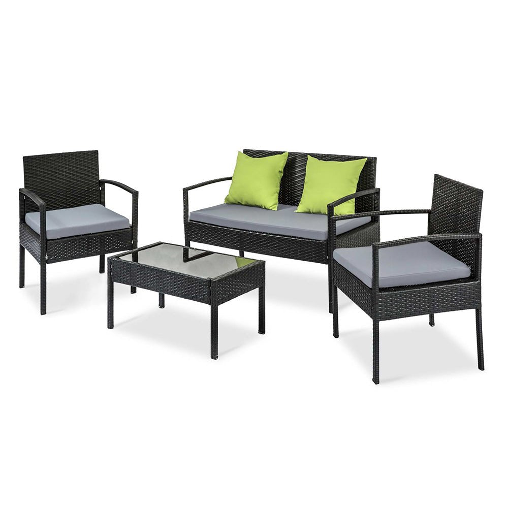Gardeon Outdoor Sofa Set Wicker Lounge Setting Table and Chairs Patio Furniture - OZ Home Deals