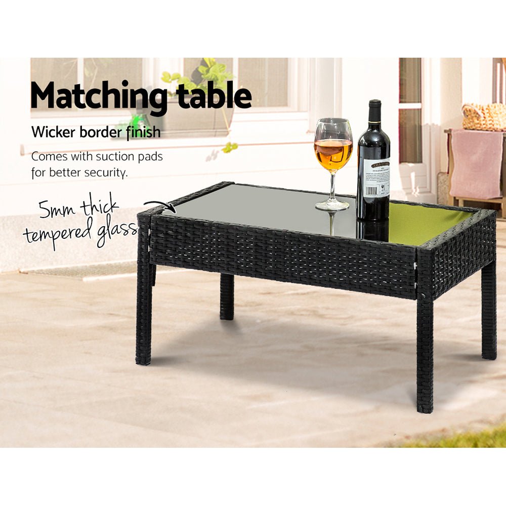Gardeon Outdoor Sofa Set Wicker Lounge Setting Table and Chairs Patio Furniture - OZ Home Deals
