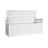 Gardeon Outdoor Storage Bench Box 129cm Wooden Garden Toy Chest Sheds Patio Furniture XL White - OZ Home Deals