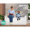 Gardeon Outdoor Storage Bench Box 129cm Wooden Garden Toy Chest Sheds Patio Furniture XL White - OZ Home Deals