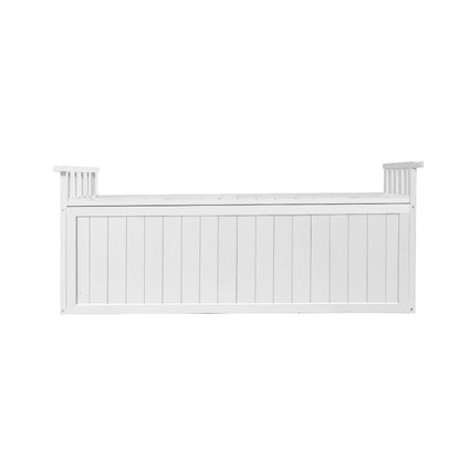 Gardeon Outdoor Storage Bench Box 129cm Wooden Garden Toy Chest Sheds Patio Furniture XL White - OZ Home Deals