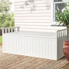 Gardeon Outdoor Storage Bench Box 129cm Wooden Garden Toy Chest Sheds Patio Furniture XL White - OZ Home Deals