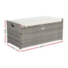 Gardeon Outdoor Storage Bench Box Wicker Garden Sheds Tools Cushion Patio Furniture Grey - OZ Home Deals