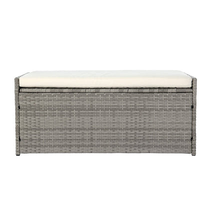 Gardeon Outdoor Storage Bench Box Wicker Garden Sheds Tools Cushion Patio Furniture Grey - OZ Home Deals