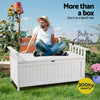 Gardeon Outdoor Storage Bench Box Wooden Garden Toy Tool Patio Furniture White - OZ Home Deals