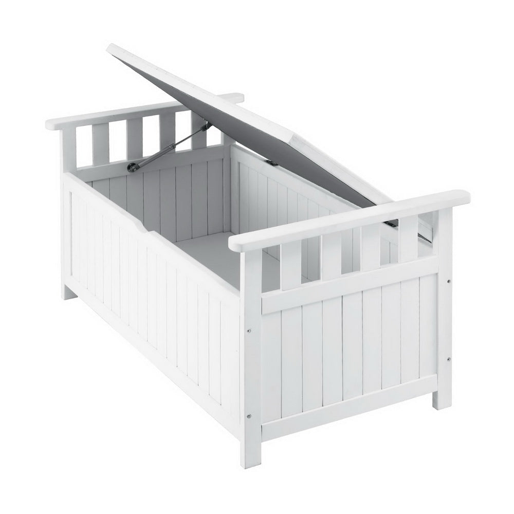 Gardeon Outdoor Storage Bench Box Wooden Garden Toy Tool Patio Furniture White - OZ Home Deals