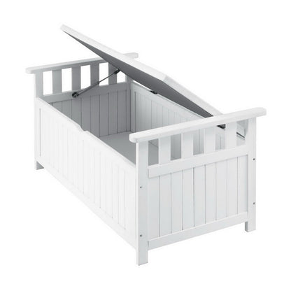 Gardeon Outdoor Storage Bench Box Wooden Garden Toy Tool Patio Furniture White - OZ Home Deals