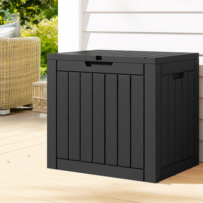 Gardeon Outdoor Storage Box 118L Container Lockable Garden Toy Tool Shed Black - OZ Home Deals