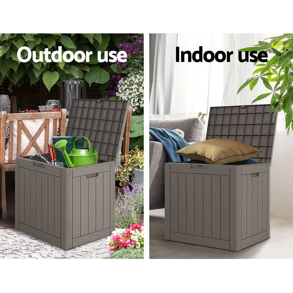 Gardeon Outdoor Storage Box 118L Container Lockable Garden Toy Tool Shed Grey - OZ Home Deals