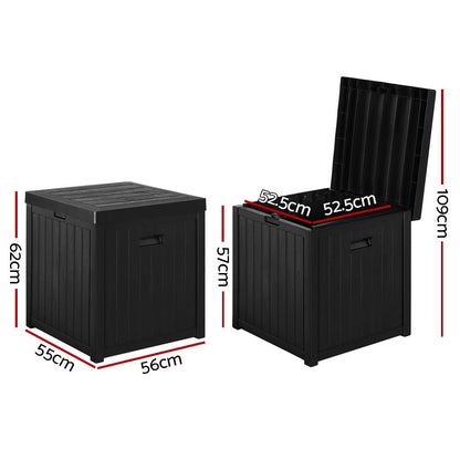 Gardeon Outdoor Storage Box 195L Organiser Garden Bench Deck Toy Shed Tool Black - OZ Home Deals