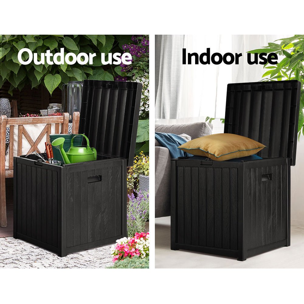 Gardeon Outdoor Storage Box 195L Organiser Garden Bench Deck Toy Shed Tool Black - OZ Home Deals