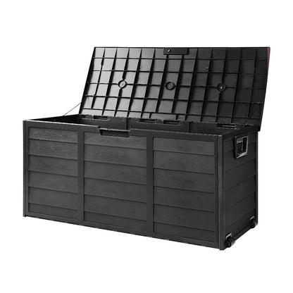 Gardeon Outdoor Storage Box 290L Lockable Organiser Garden Deck Shed All Black - OZ Home Deals