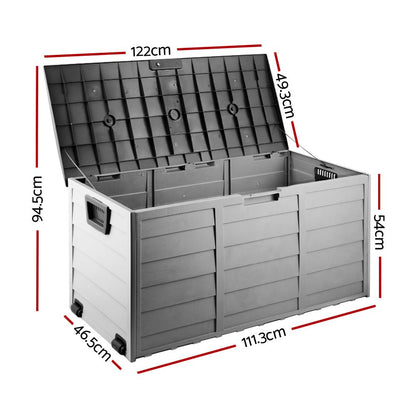 Gardeon Outdoor Storage Box 290L Lockable Organiser Garden Deck Shed Tool Black - OZ Home Deals