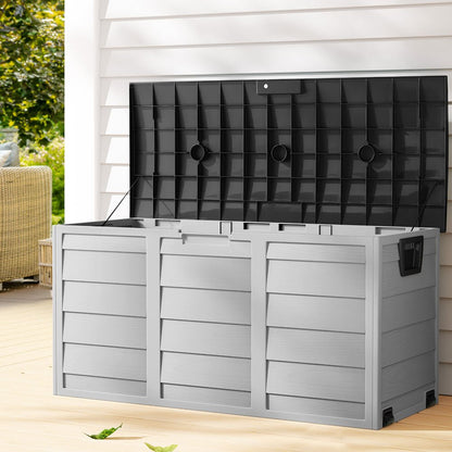 Gardeon Outdoor Storage Box 290L Lockable Organiser Garden Deck Shed Tool Black - OZ Home Deals