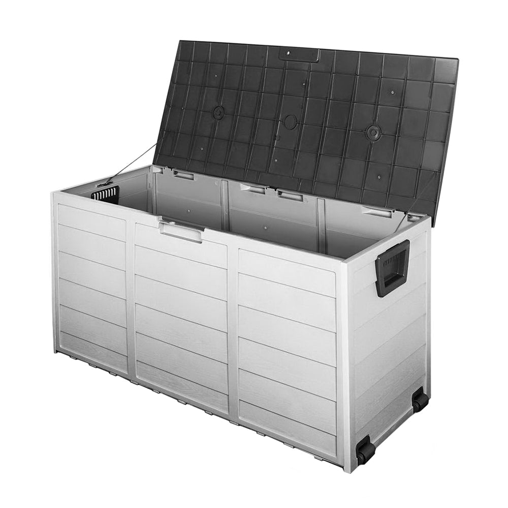 Gardeon Outdoor Storage Box 290L Lockable Organiser Garden Deck Shed Tool Black - OZ Home Deals