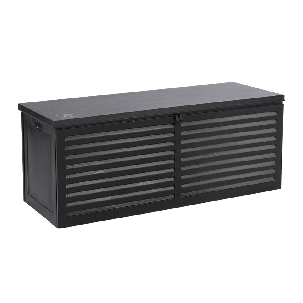 Gardeon Outdoor Storage Box 390L Container Lockable Garden Bench Shed Tools Toy All Black - OZ Home Deals