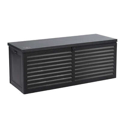Gardeon Outdoor Storage Box 390L Container Lockable Garden Bench Shed Tools Toy All Black - OZ Home Deals