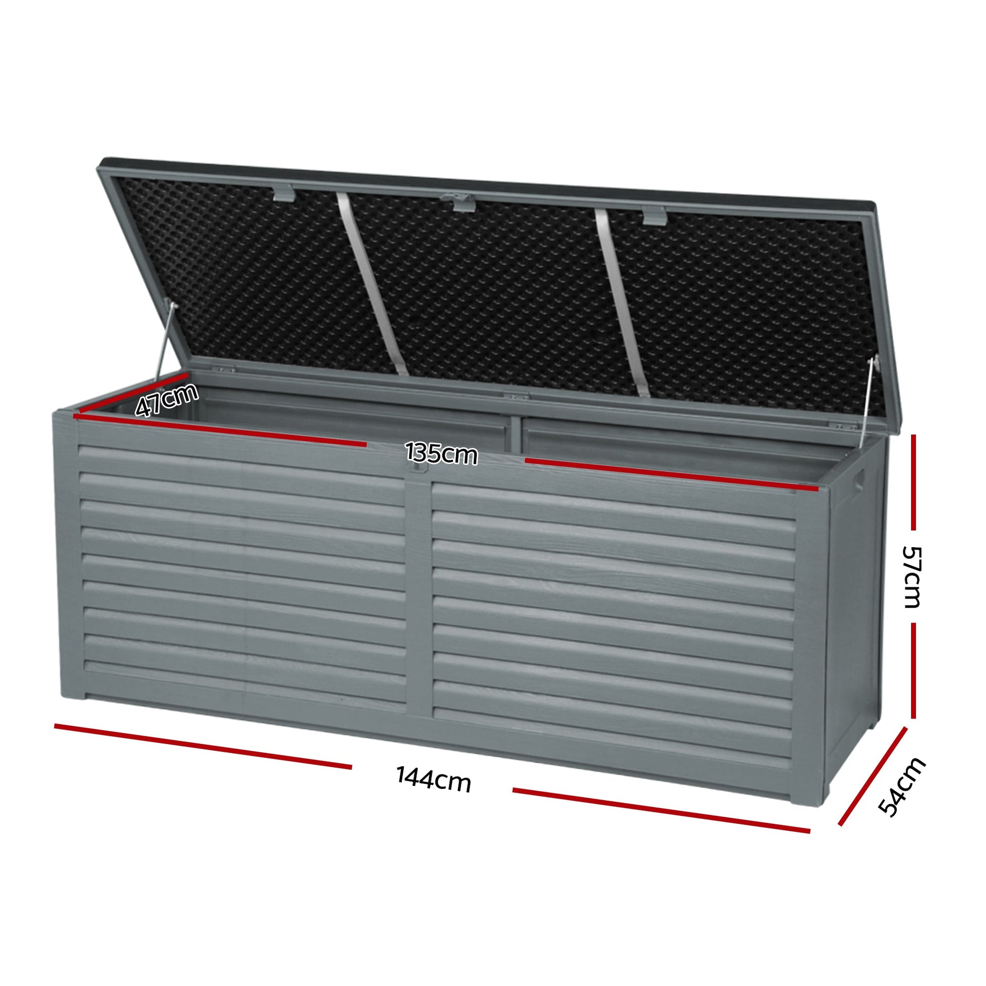 Gardeon Outdoor Storage Box 390L Container Lockable Garden Bench Tools Toy Shed Black - OZ Home Deals