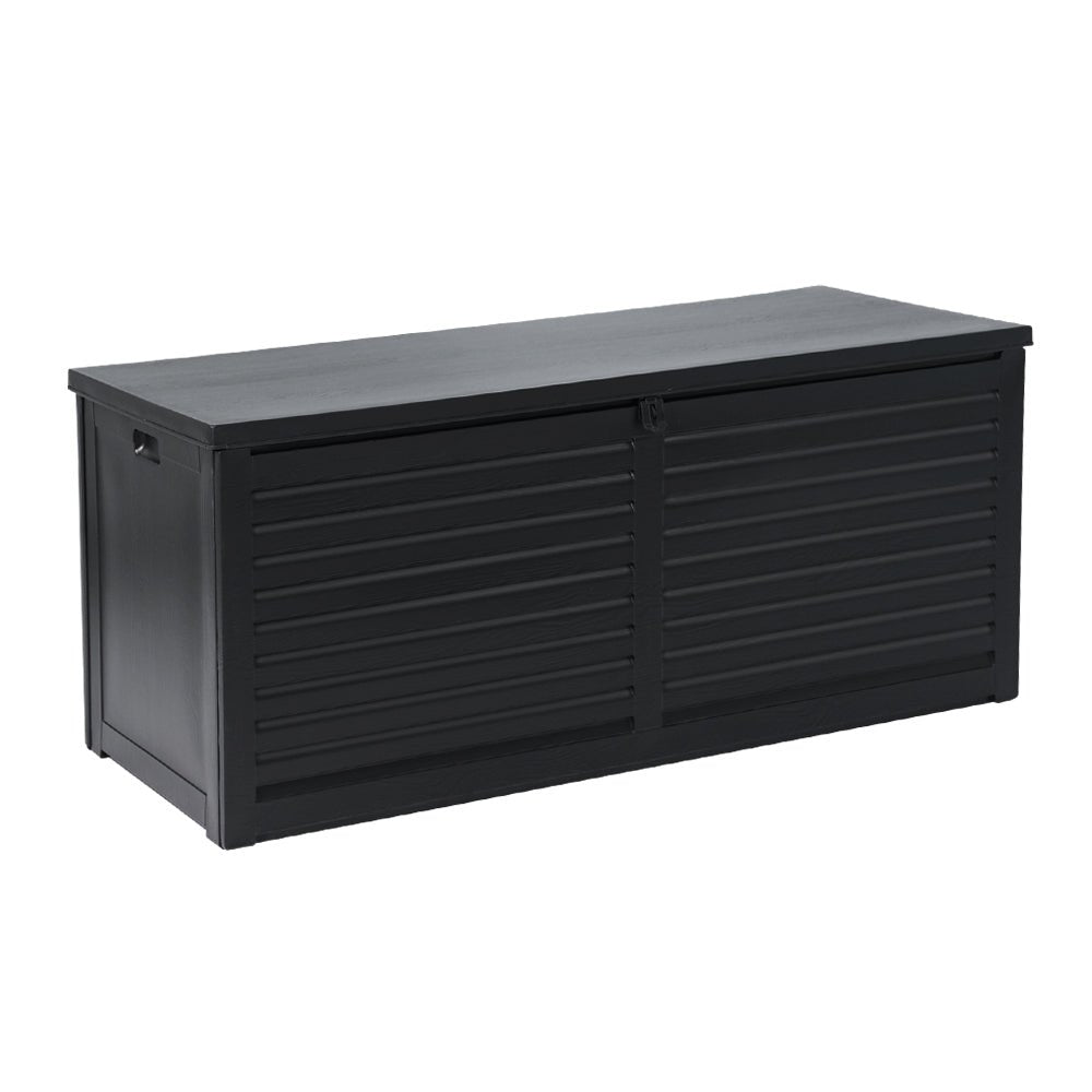 Gardeon Outdoor Storage Box 490L Container Lockable Garden Bench Shed Tools Toy All Black - OZ Home Deals