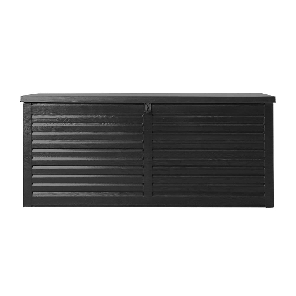 Gardeon Outdoor Storage Box 490L Container Lockable Garden Bench Shed Tools Toy All Black - OZ Home Deals