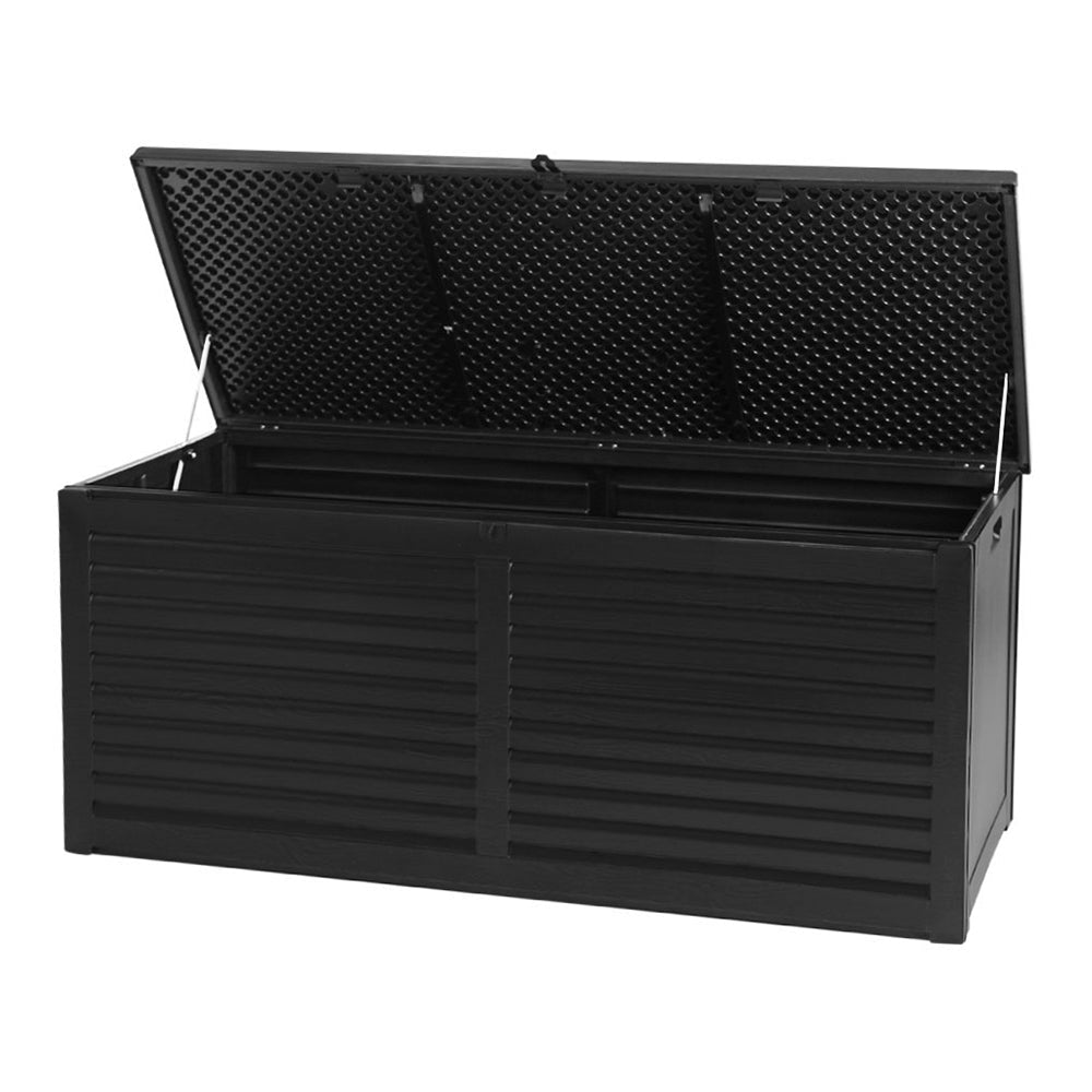 Gardeon Outdoor Storage Box 490L Container Lockable Garden Bench Shed Tools Toy All Black - OZ Home Deals