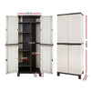 Gardeon Outdoor Storage Cabinet Box 173cm Lockable Cupboard Sheds Adjustable Rattan Beige - OZ Home Deals